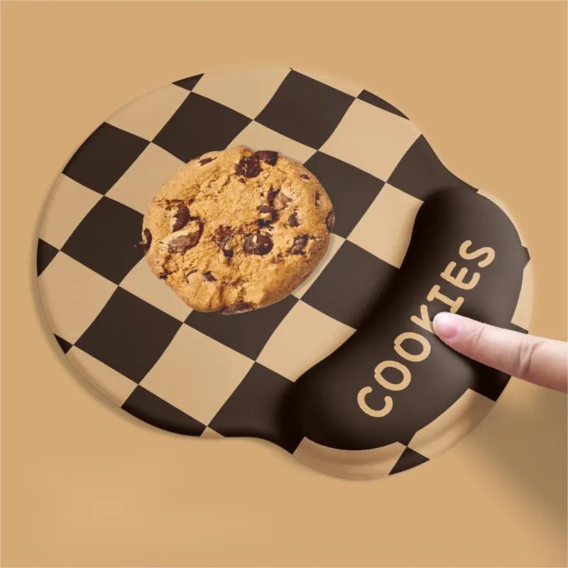 Cartoon cheese design mouse pad and keyboard wrist rest set with rubber base and milk silk fabric surface