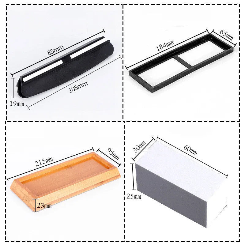 Double-sided 3000/8000 grit white corundum whetstone sharpening kit with bamboo base and accessories