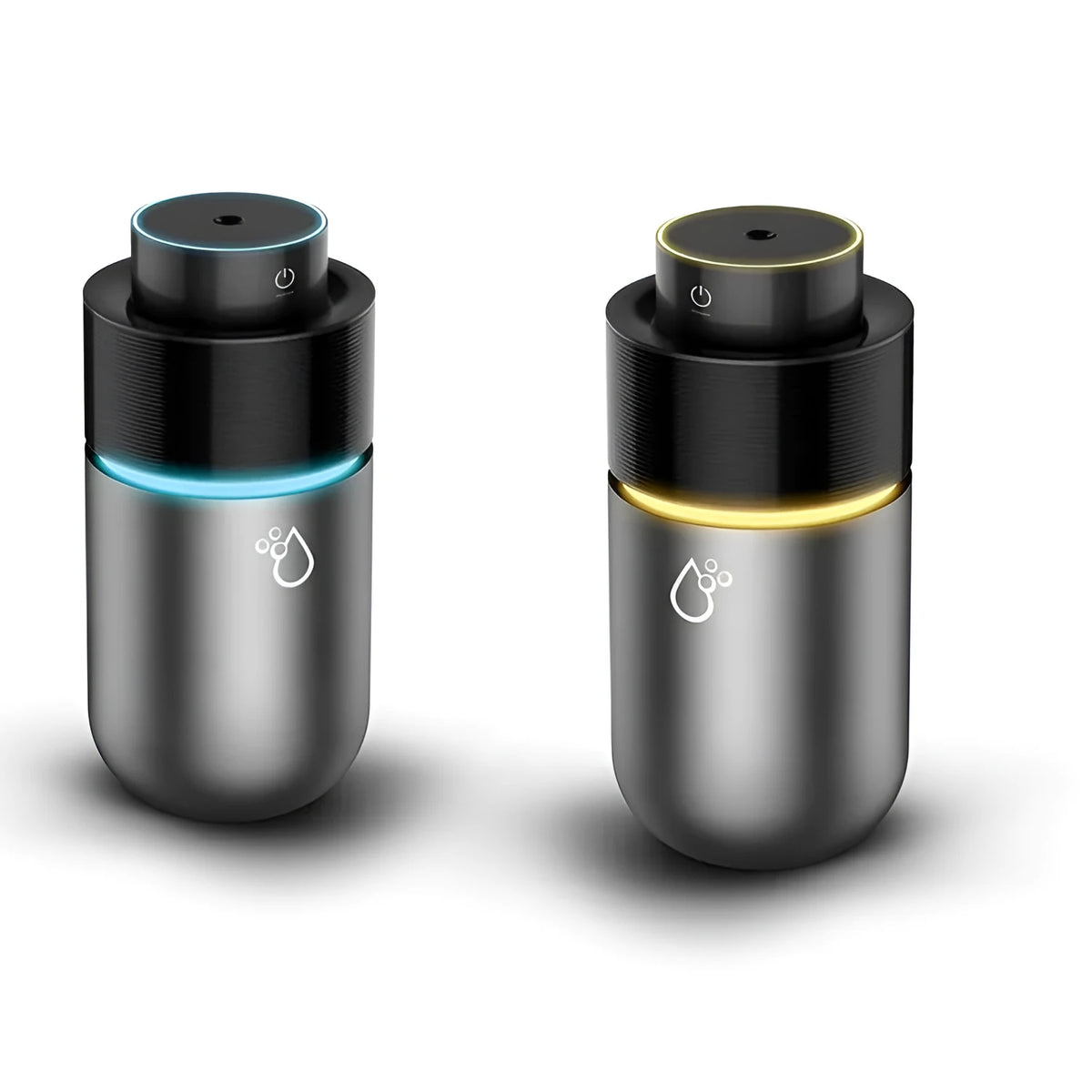Car humidifier silver grey USB powered 200ml tank 70x148mm on car seat