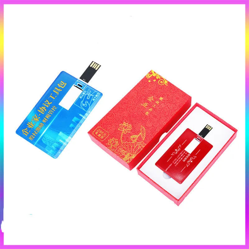 Creative gift USB flash drive with business card shape plastic shell USB 2.0 write protection switch