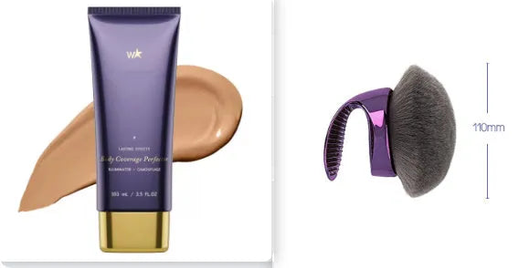 Waterproof body tattoo concealer cream with brush in seven radiance shades