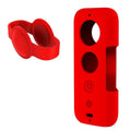 Black and red silicone protective cases for an Insta360 ONE X action camera.