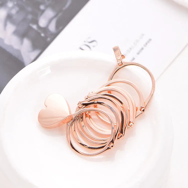 Heart finger ring bracelet 2 in 1 women jewellery S925 sterling silver rose gold light yellow gold plating