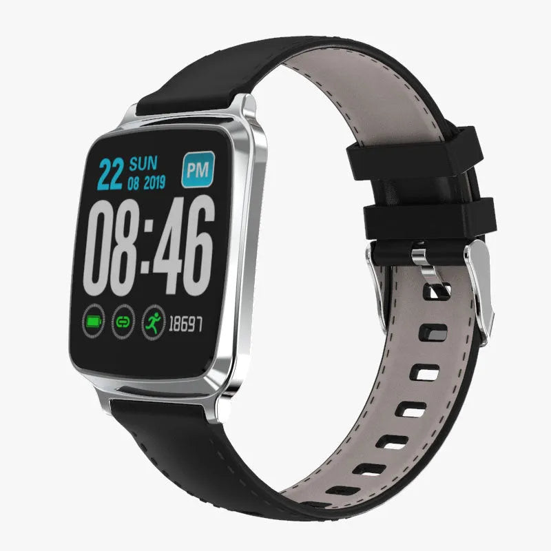 M8 multi-function smart bracelet with heart rate monitor, zinc alloy body and TPU strap on a wrist