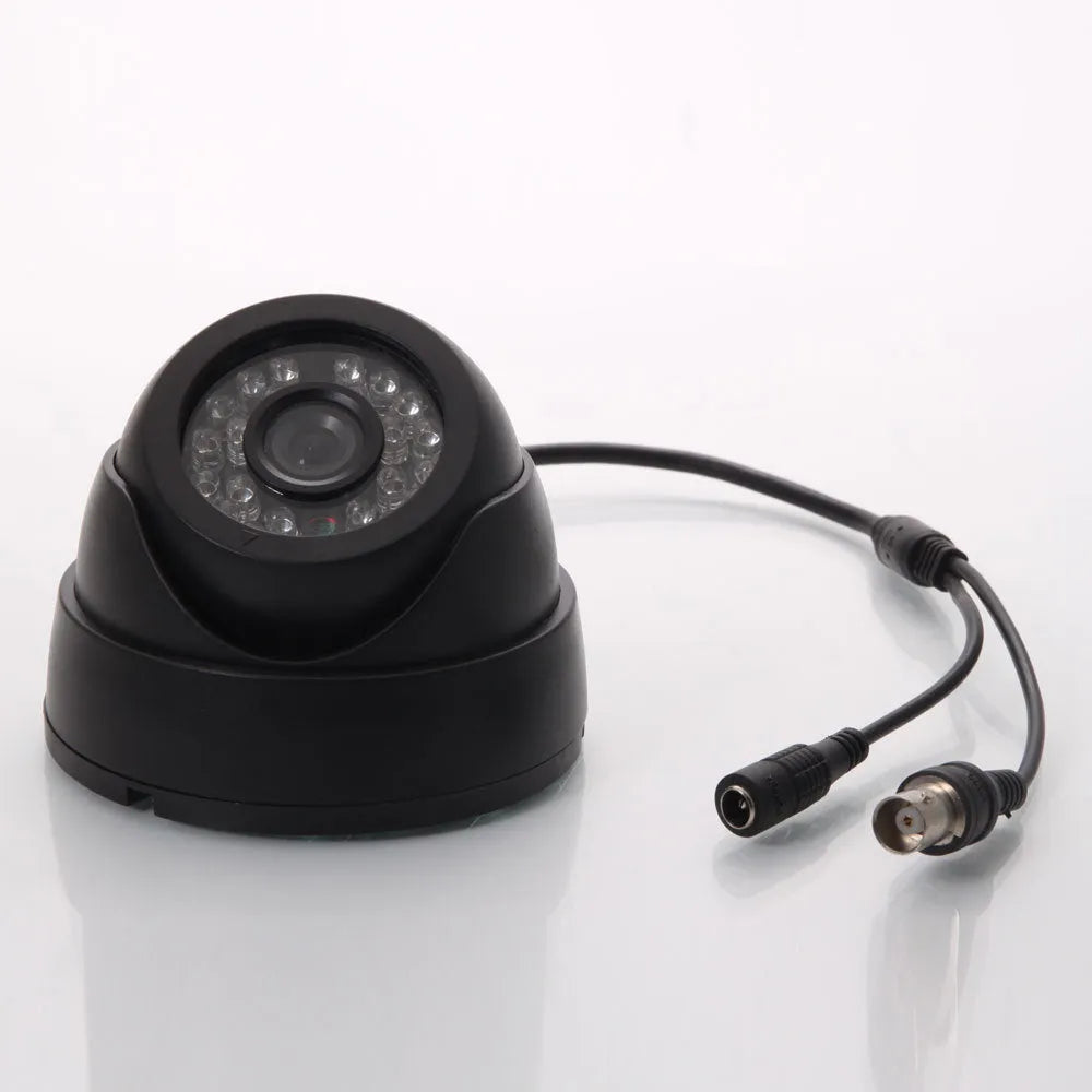 2MP 1080P AHD TVI CVI coaxial HD dome camera with 3.6mm lens and 15m IR night vision in black