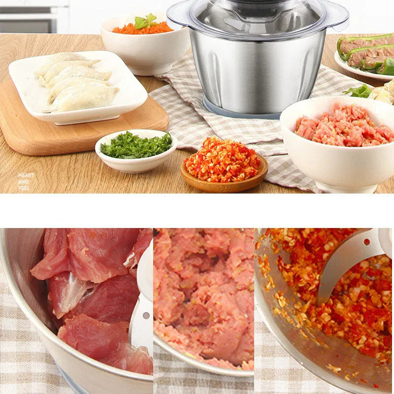White electric garlic peeler machine with clear lid on kitchen countertop