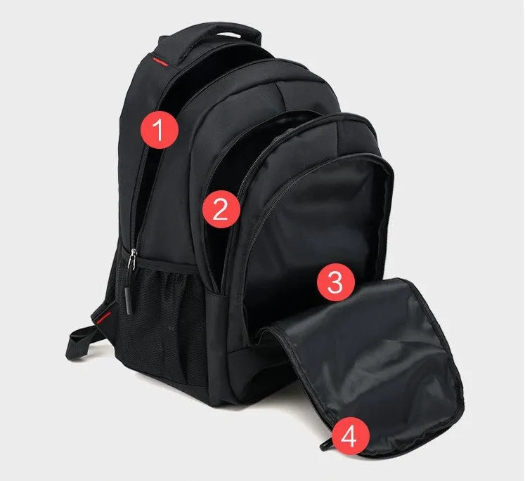 Oxford fabric teenage backpack with reinforced shoulder straps in multiple colour options