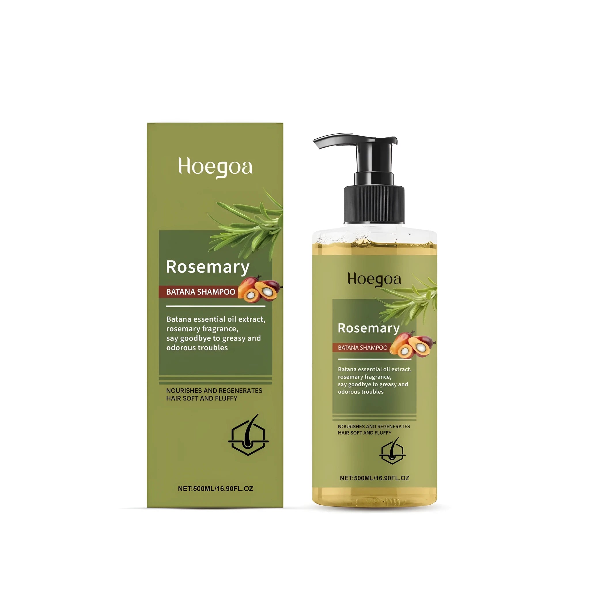 500 ml bottle of rosemary hair growth shampoo with botanical extracts