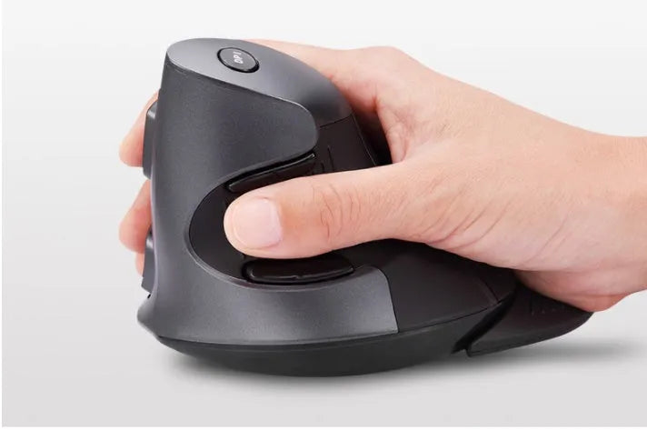 M 618 black and white wireless vertical ergonomic mouse with USB receiver