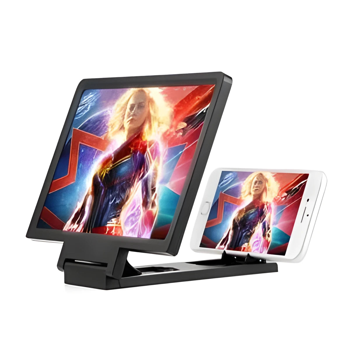 Black and white screen magnifier measuring 18cm by 12cm for mobile phone display amplification