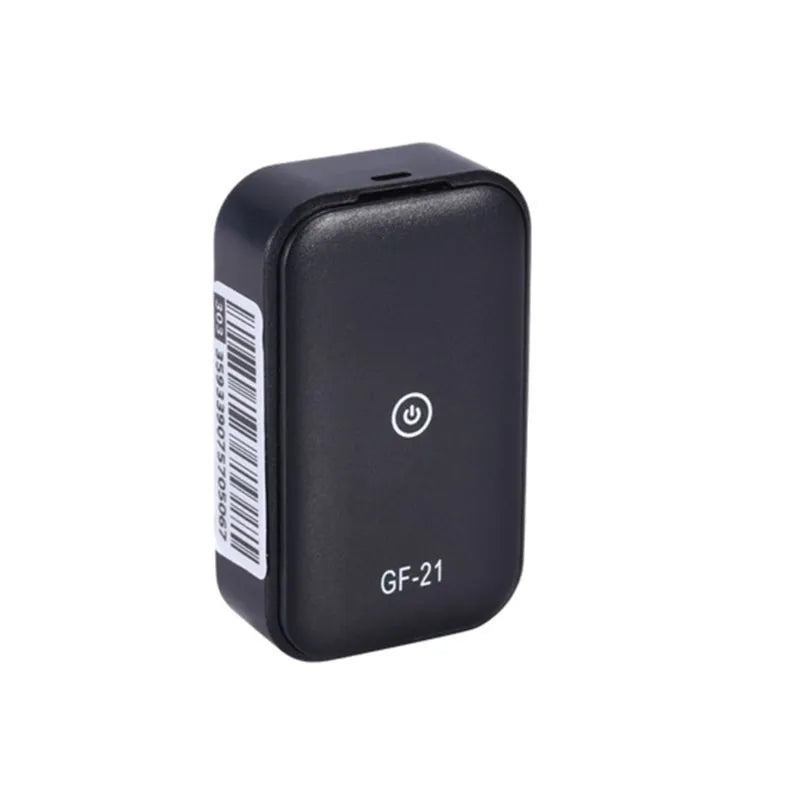 Black GPS child tracker with SOS and remote monitoring, size 2.6x1.3x4.3cm, plastic construction