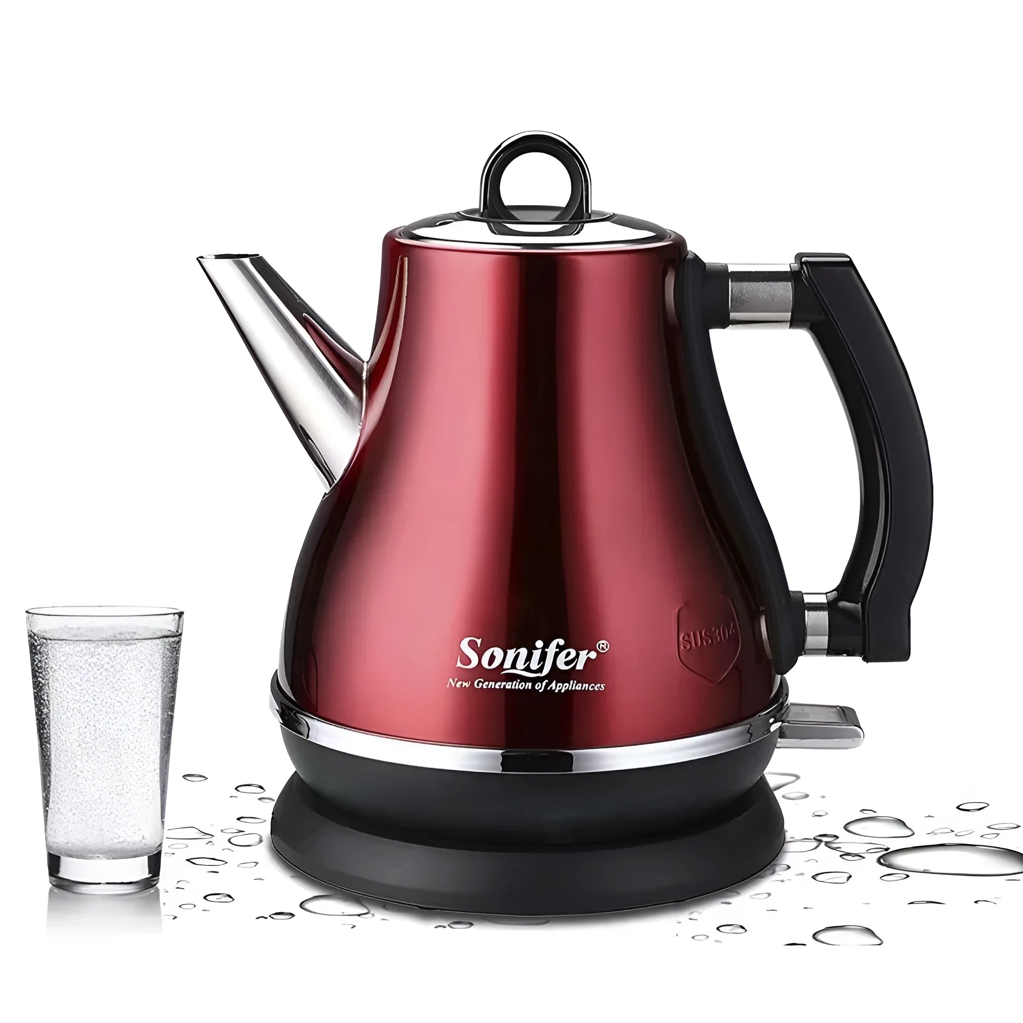 Son-mother pot set ceramic teapot 1.2L capacity stainless steel construction black blue red colours