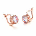 Korean retro crown-shaped copper ear clips in rose gold or white gold colour for women