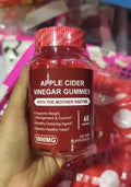 Bottle of apple cider vinegar gummy supplements containing 60 tablets for adults.