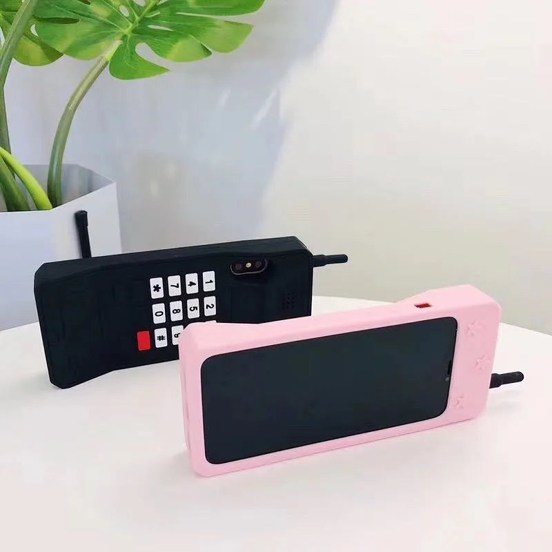 Silicone soft shell phone case for iPhone in black with diagonal line detail