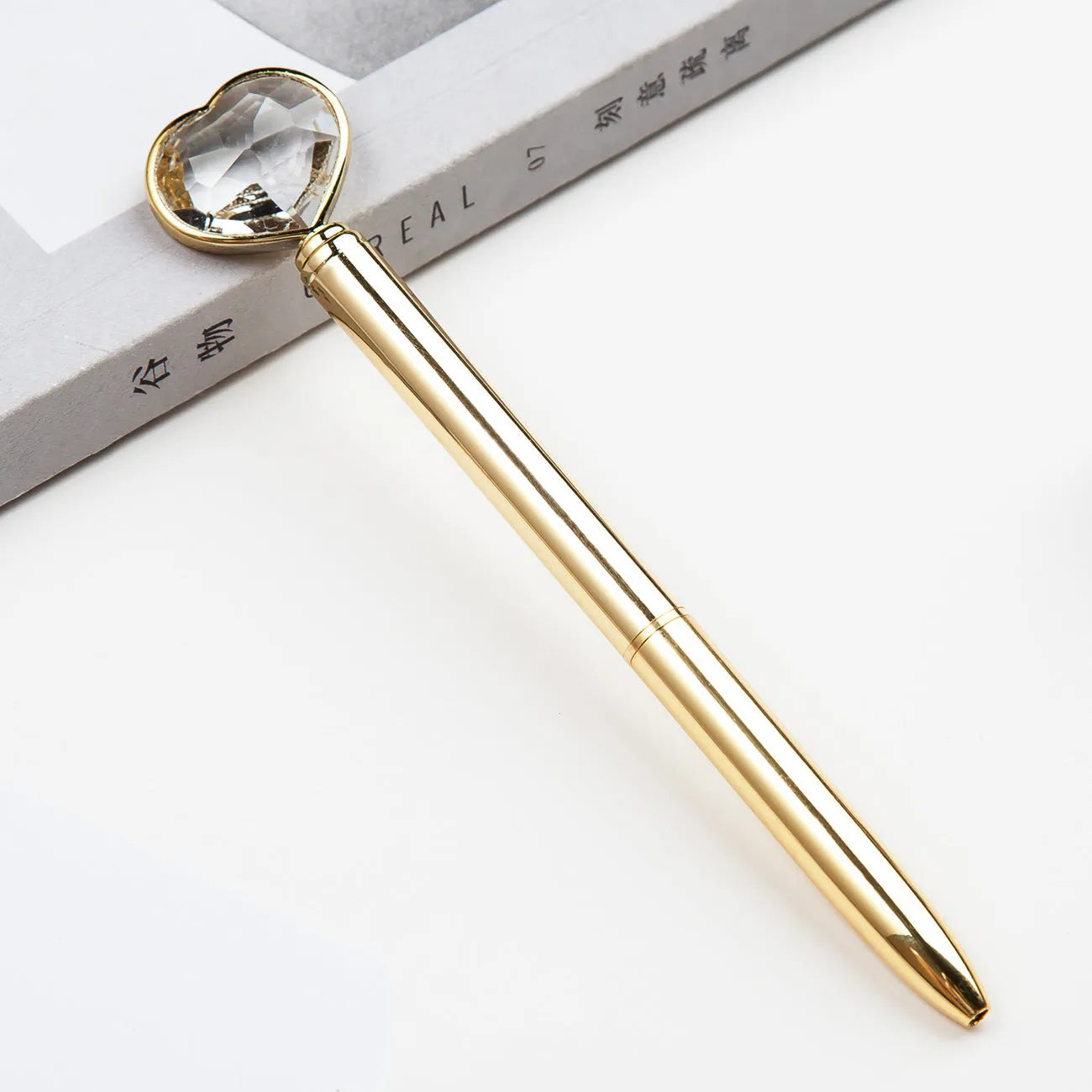 Creative crystal love ball metal pen in golden, rose gold and silver colour options
