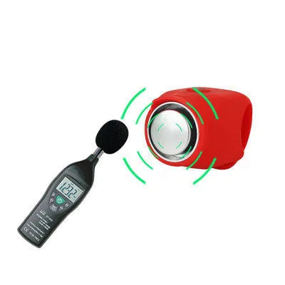 Violet bike electronic bell with 120dB horn, six voice modes, IPX4 waterproof silicone mount on handlebar