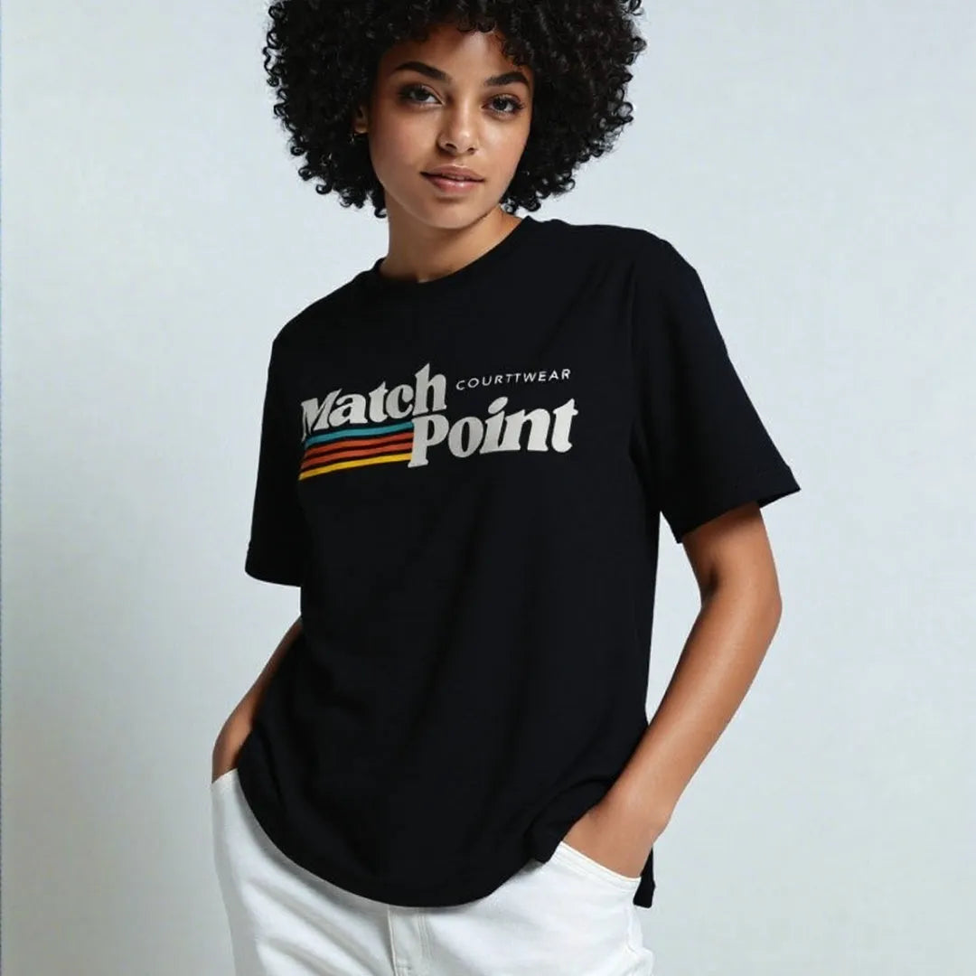 Black men's casual T-shirt with a 3D digital printed pattern, round neck, and short sleeves.