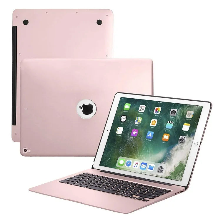 F07 full metal Bluetooth keyboard in silver, compatible with iPad Pro 12.9 inch, aluminium body, rechargeable battery