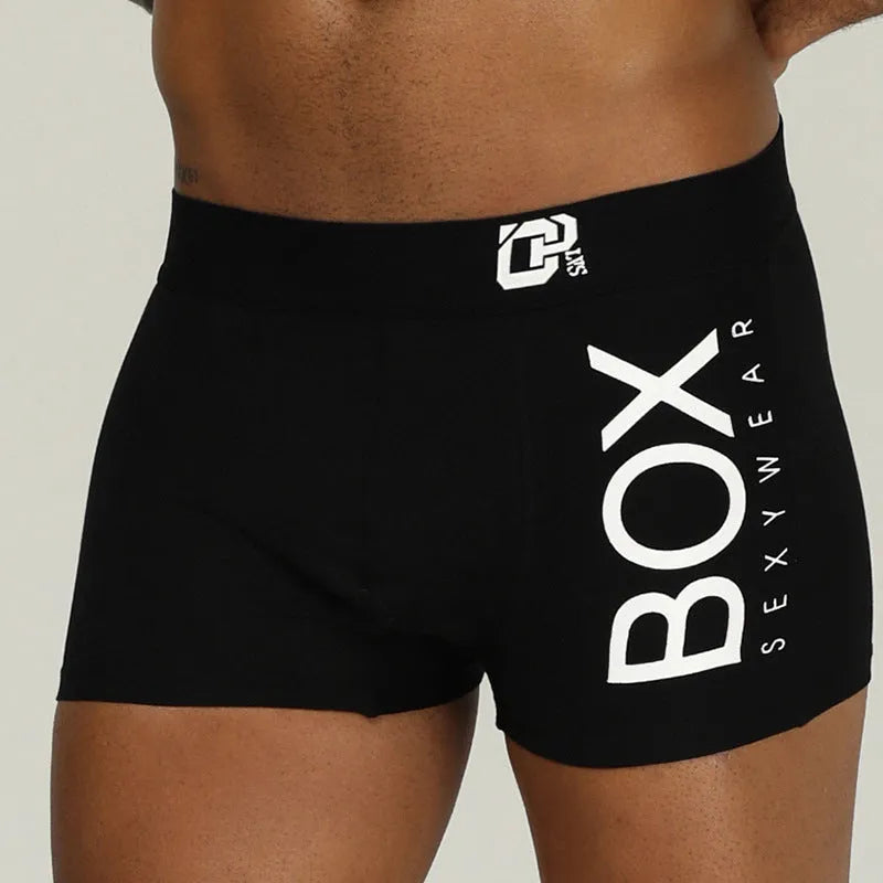 Men's 100% cotton boxer shorts in black and white, breathable underwear in sizes L to XXL