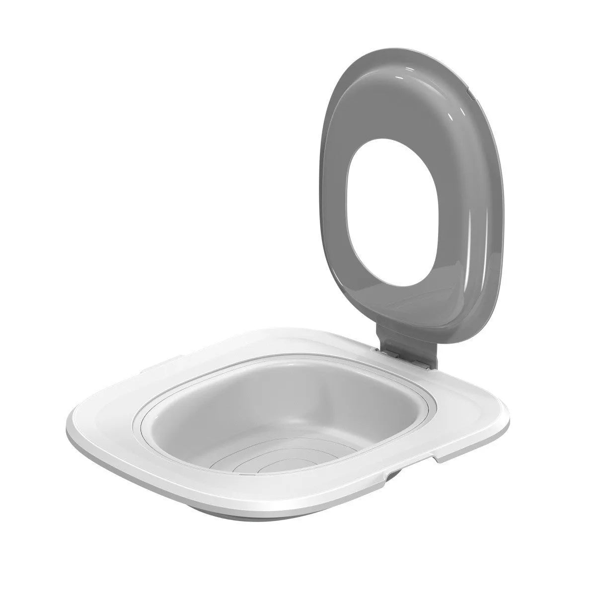 Fifth generation cat toilet with trainer tray and mat in grey, green or blue colours