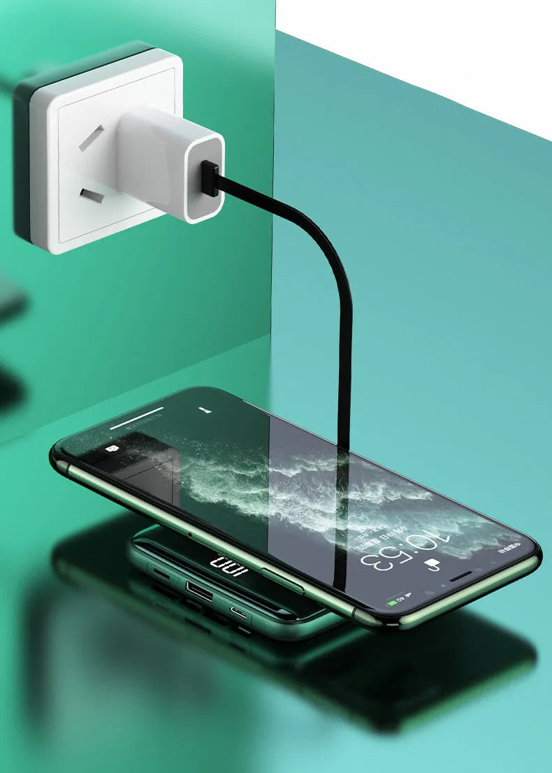20000mAh power bank with LCD display showing battery percentage