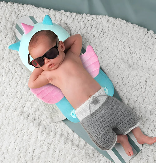 Baby breathable anti-fall protection pillow with adjustable straps in cute animal design