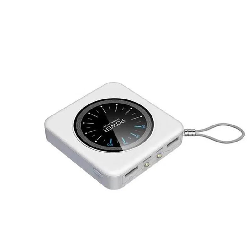 Mini clock charger with alloy case, multi-U port output, in cherry blossom pink colour