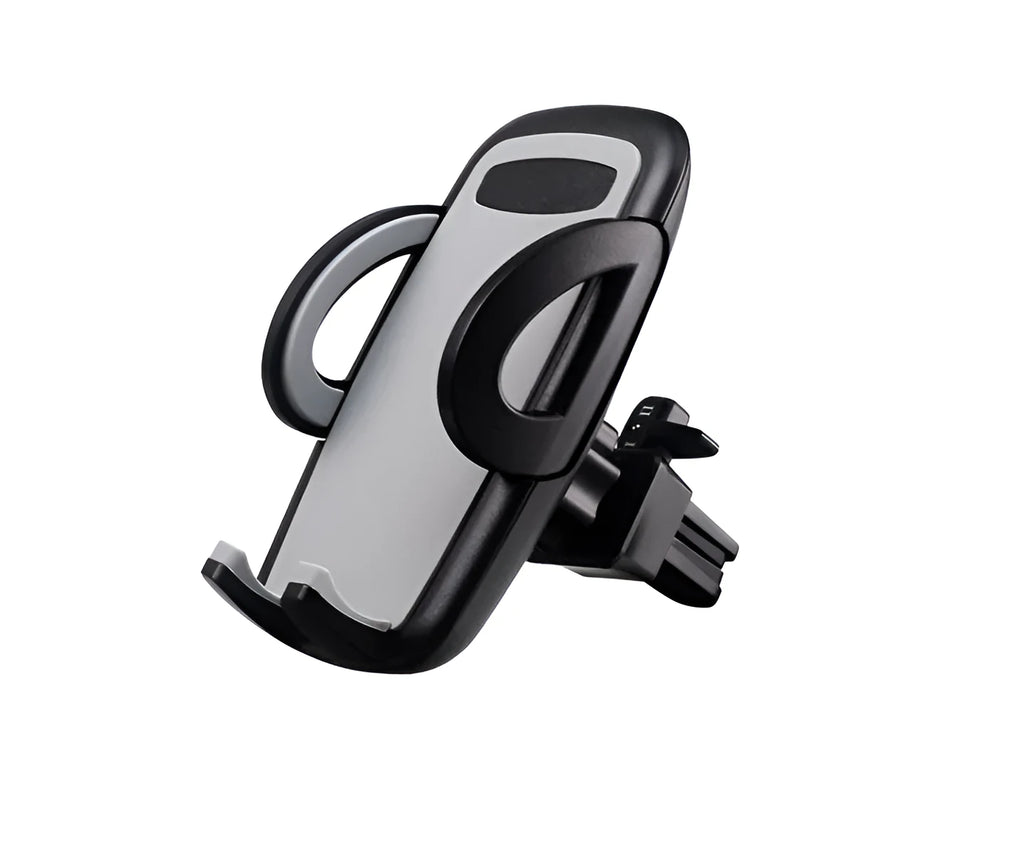 Black plastic universal car vent mobile phone holder with adjustable clamp