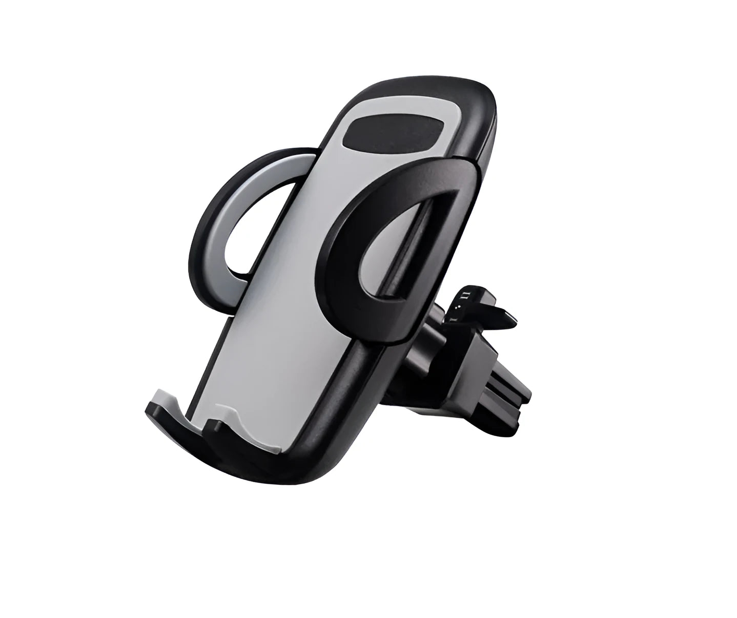 Black plastic universal car vent mobile phone holder with adjustable clamp