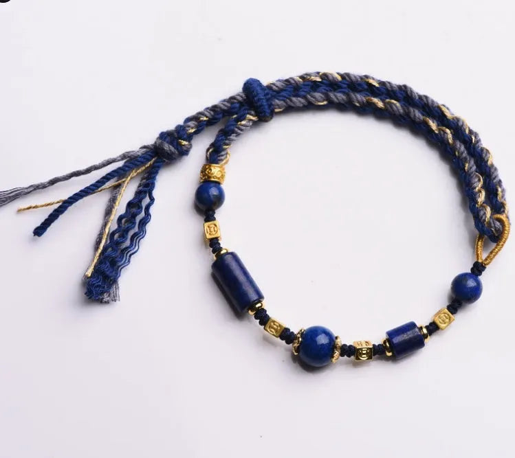 Hand-woven flexible wire watch band with national style ethnic design in Hongfei Ebony colour