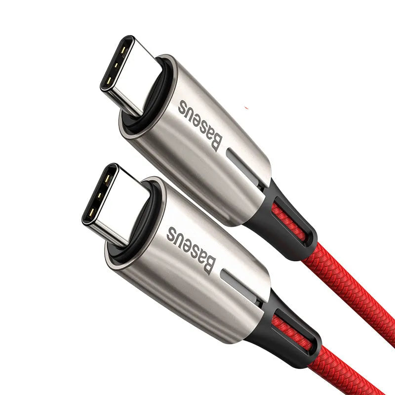 Purple dual Type-C data cable with PD60W fast charge support for computer hardware