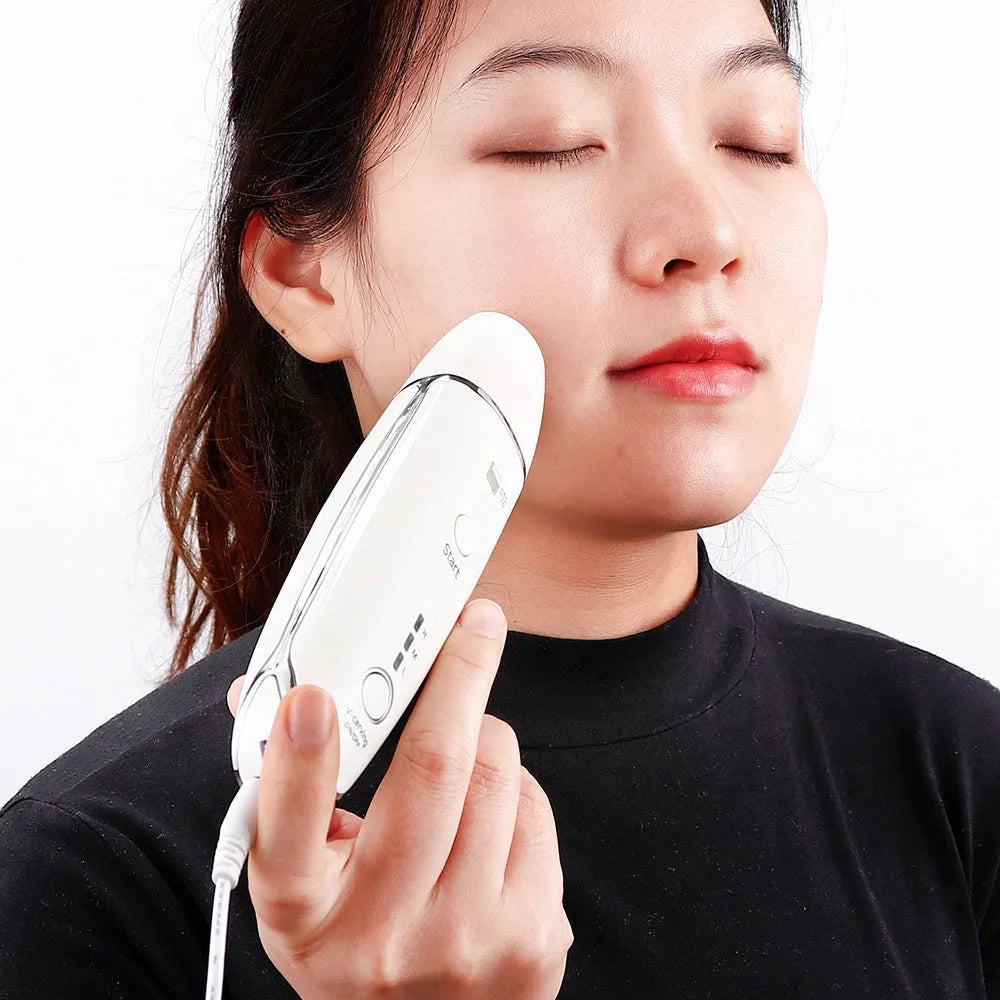 Wrinkle Removal V-Shape Anti-Aging Skin Care Beauty Device in hand for home use