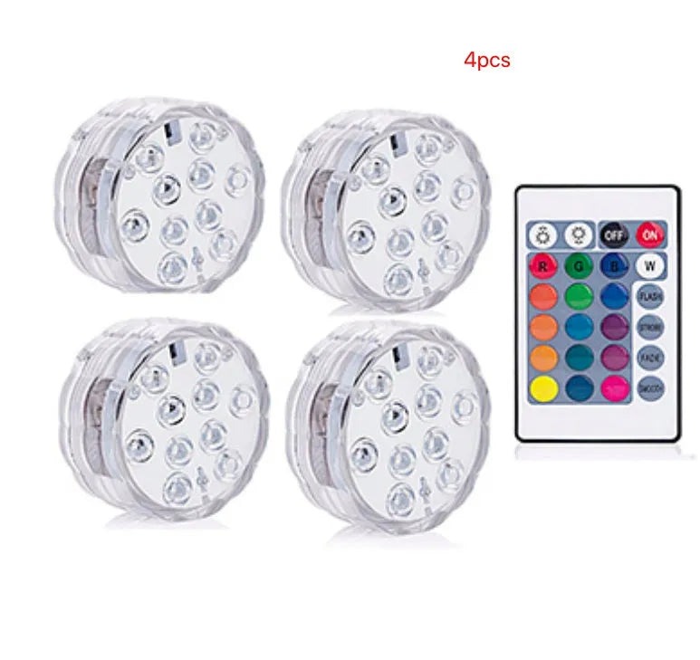 Round LED submersible candle lamp 6.5cm diameter waterproof floating electronic candle for decor