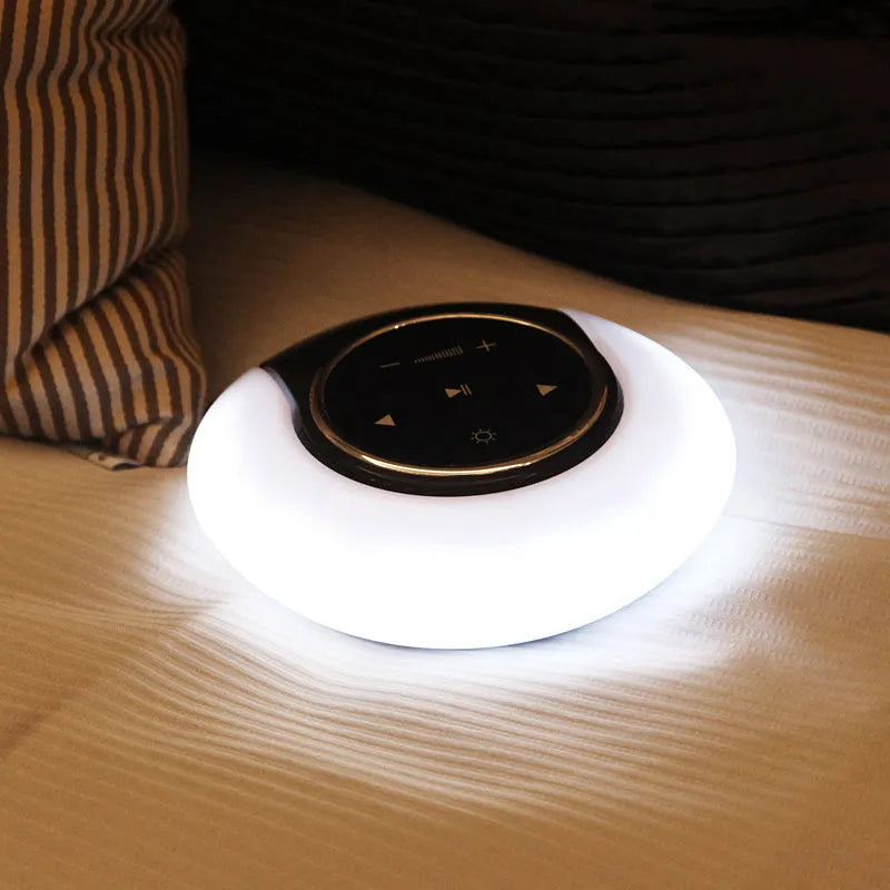 Creative Bluetooth subwoofer stereo speaker LED desk lamp with folding design and touch controls