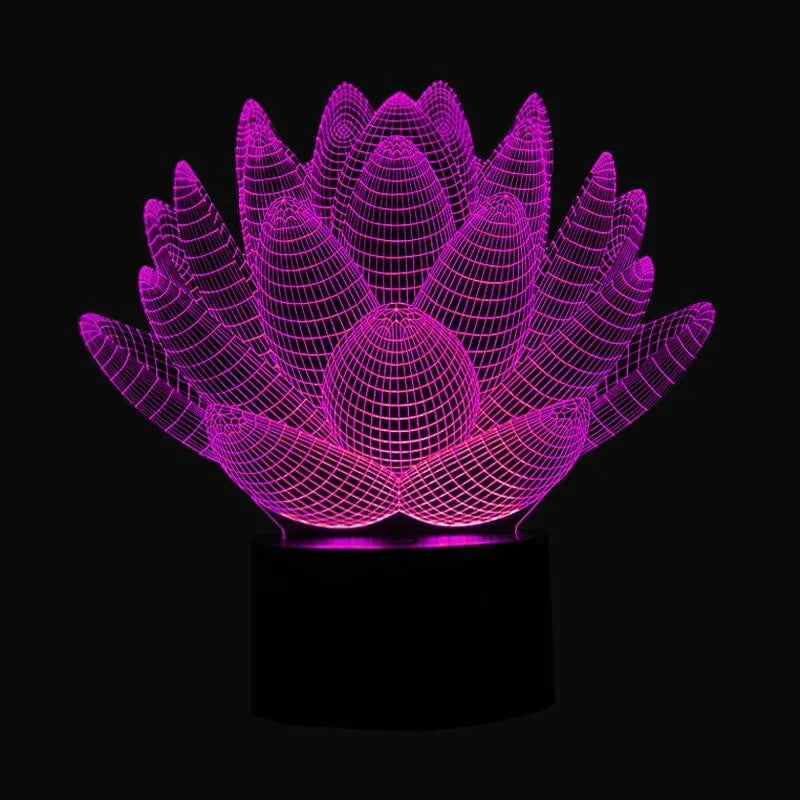 Modern lotus-shaped LED night light with acrylic shade and touch control