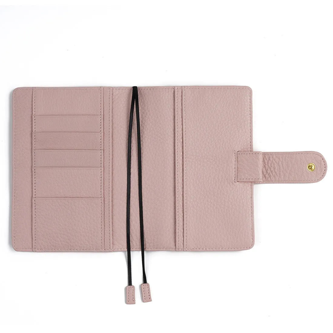 A6 loose-leaf diary with lychee pattern head layer cowhide cover in off white, pink, and white