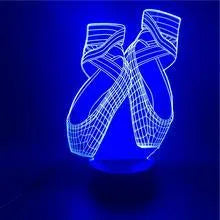 Ballet dancer silhouette 3D night light with remote control showing seven colour changing LED options