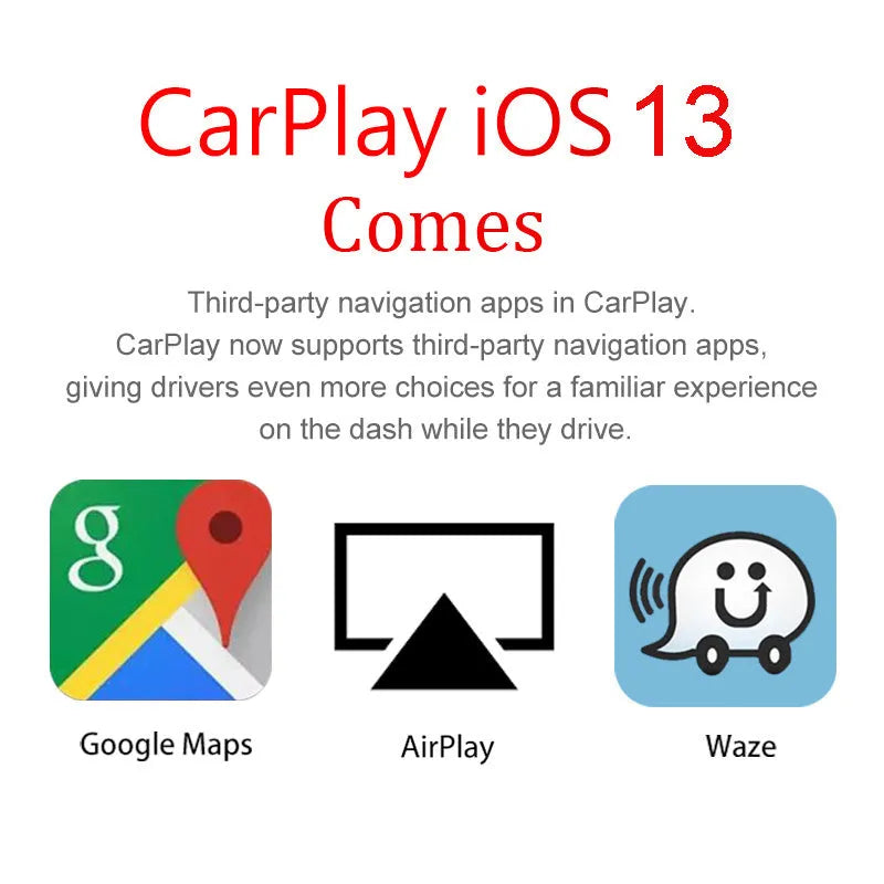 Black wireless CarPlay USB dongle for Android car stereos with Bluetooth connection