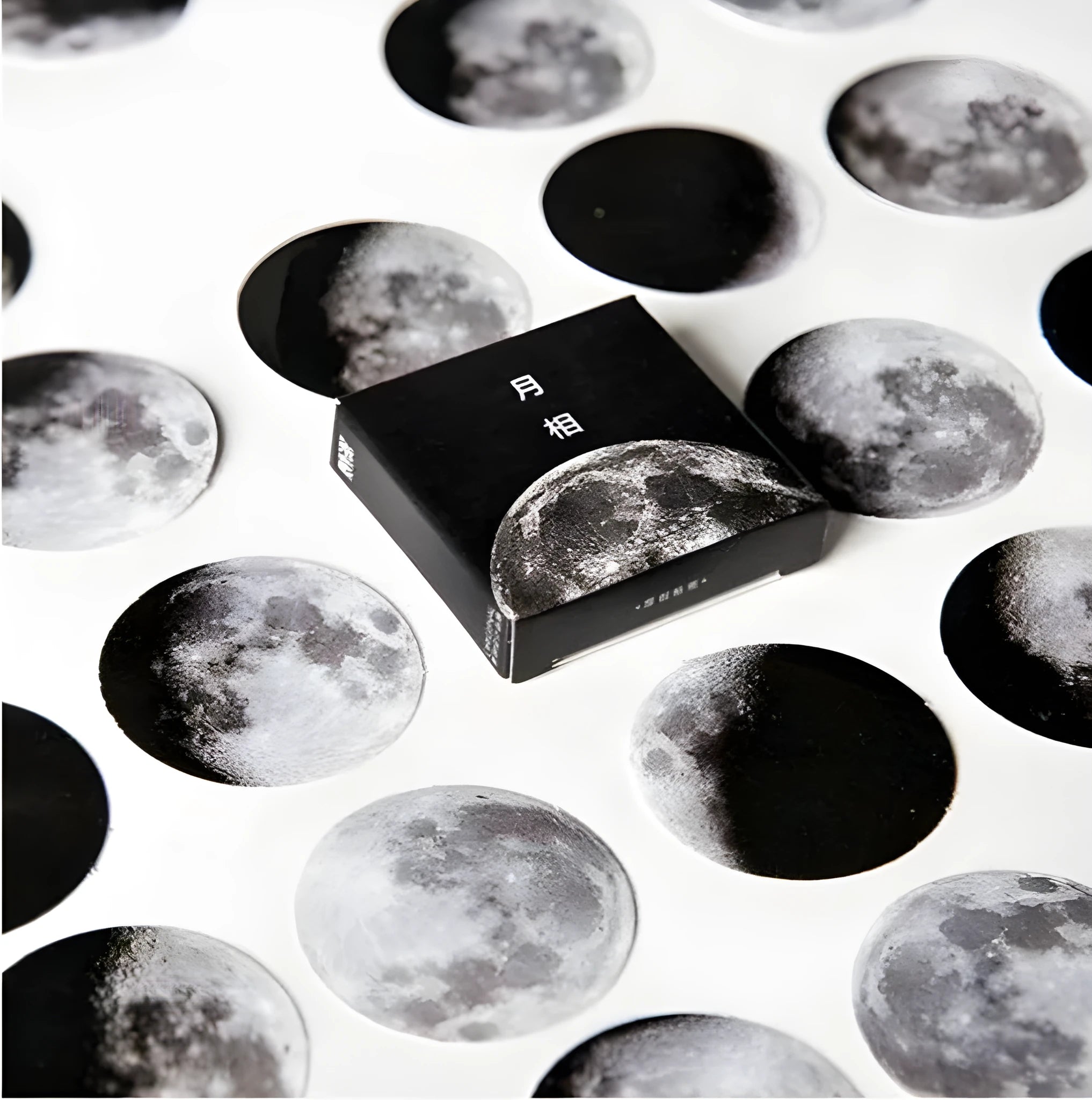 45 piece moon sticker set, paper material, 40mm width and length, for diary decoration