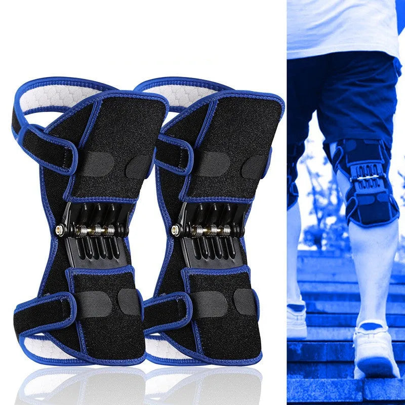 Adjustable knee brace patella support booster with spring mechanism and breathable fabric