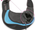 Pet backpack for cats and dogs in size S with transparent bubble window, blue outer fabric, and adjustable shoulder straps.
