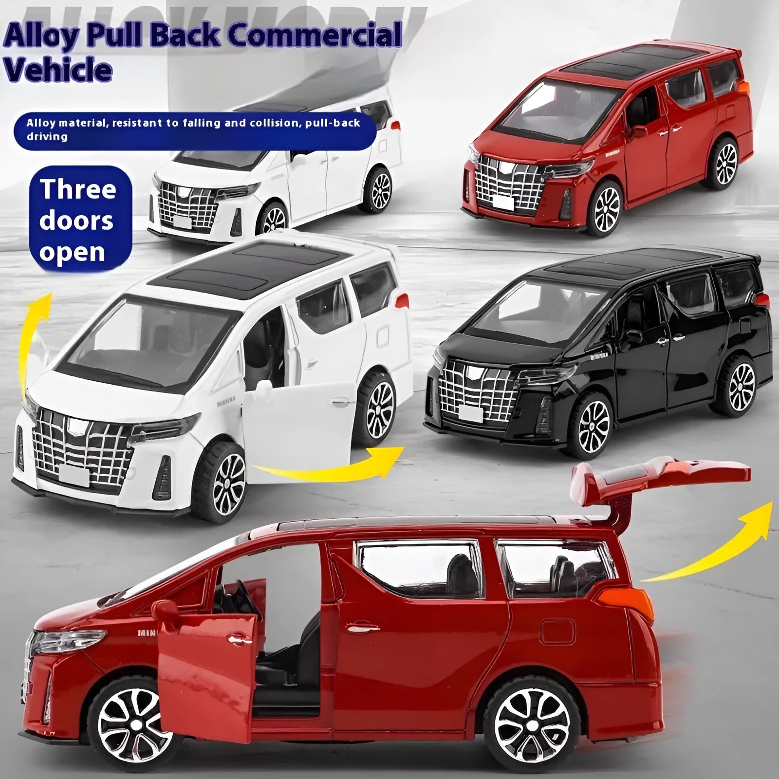 Children's alloy pull-back car toy in business red, 12x4.5x4.5 cm, for kids 4-6 years old