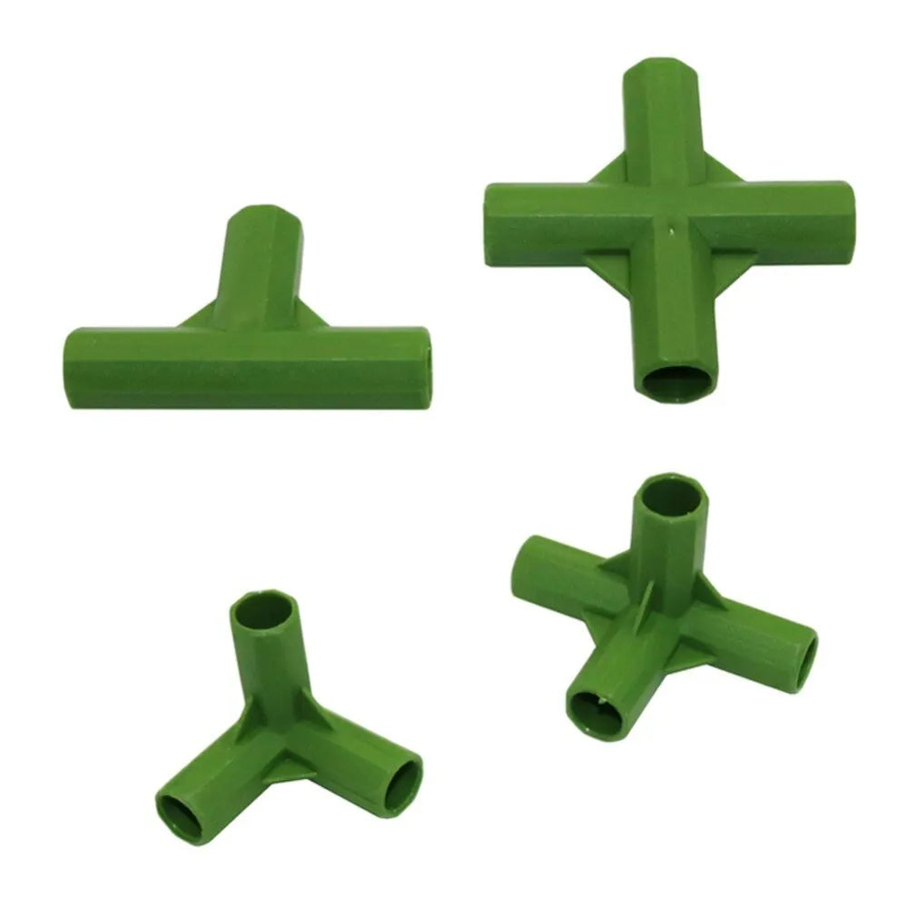 3-way and 4-way PP plastic plant support connectors for 11mm garden stakes