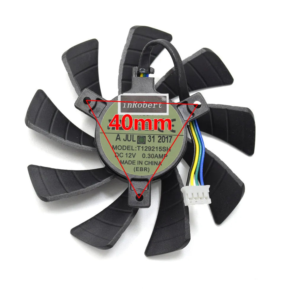 Black square 85mm computer cooling fan with 4-pin connector for graphics card