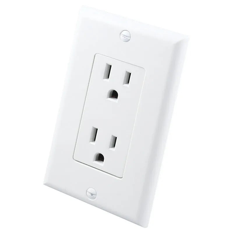 White automatic socket induction LED night light installed in a UK plug socket.