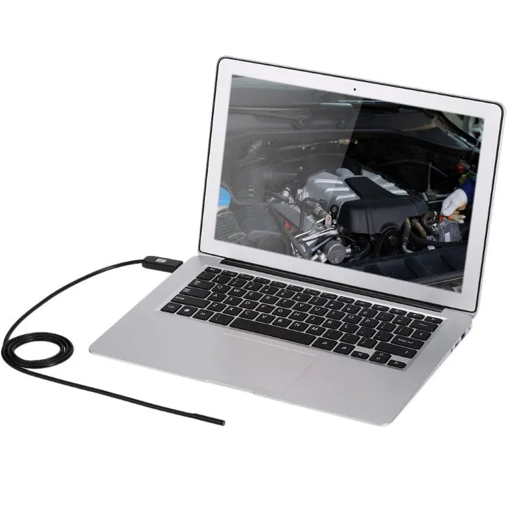 OWSOO USB endoscope camera with 5m cable, 6 LED lights, hook, magnet and side mirror for inspections