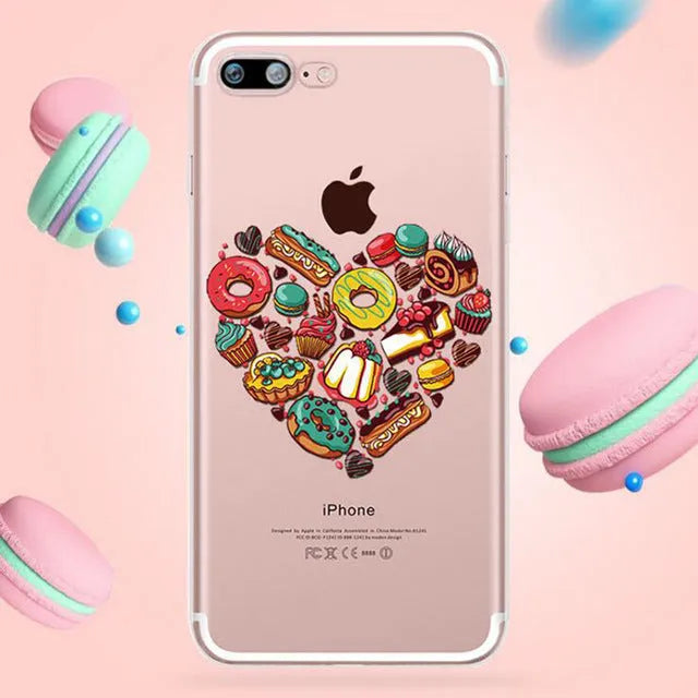 Transparent TPU phone case with custom back cover on smartphone