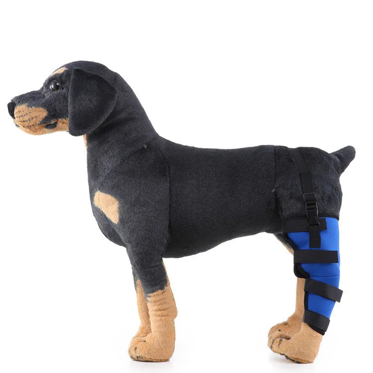 Pet leg rehabilitation foot support made of SBR, available in black, for left or right foot, size options XS to L