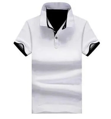Men's casual fashion stand collar polo shirt in cotton with short sleeves